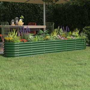 Garden Raised Bed Powder-coated Steel 260x40x36 cm Green