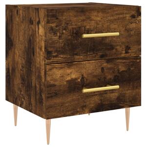 Bedside Cabinet Smoked Oak 40x35x47.5 cm Engineered Wood