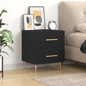 Bedside Cabinet Black 40x35x47.5 cm Engineered Wood