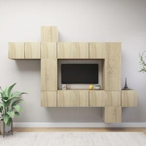 10 Piece TV Cabinet Set Sonoma Oak Engineered Wood