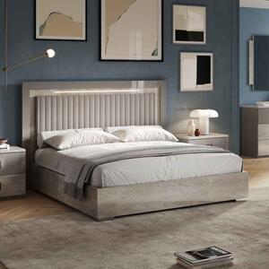 Lana High Gloss Ottoman Storage Super King Size Bed in Grey and Oak
