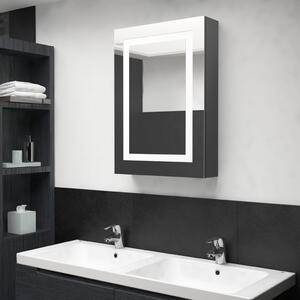LED Bathroom Mirror Cabinet Shining Grey 50x13x70 cm