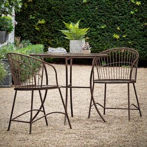 Silverton Metal 2 Seater Bistro Set In Noir