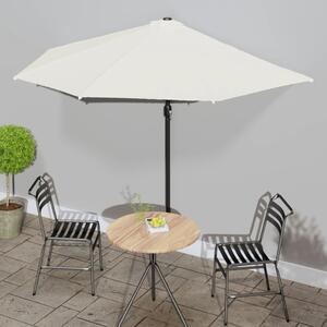 Garden Parasol with Aluminium Pole Sand 300x155 cm Half