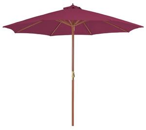 Garden Parasol with Wooden Pole 300 cm Bordeaux Red