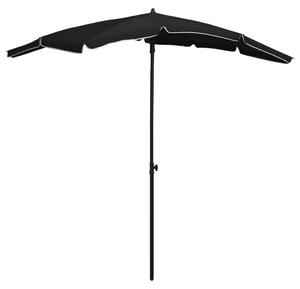 Garden Parasol with Pole 200x130 cm Black