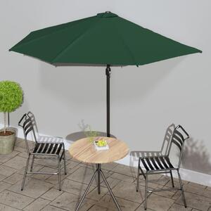 Garden Parasol with Aluminium Pole Green 300x155 cm Half