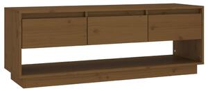 TV Cabinet Honey Brown 110.5x34x40 cm Solid Wood Pine