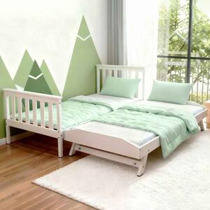 Joliette Wooden Single Bed With Pull Out In White