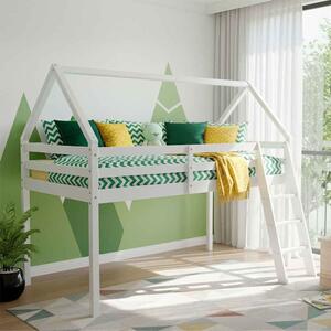 Joliette Wooden Mid Sleeper Single Bed In White
