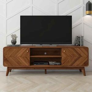 Ilford Wooden TV Stand With 2 Doors In Columbian Walnut
