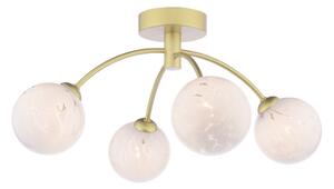 Dar Lighting Izzy 4 Light Semi Flush Ceiling Light In Gold With Confetti Glass