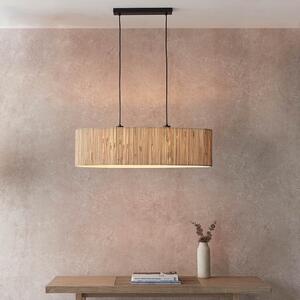 Endon 101692 Longshore 2 Light Linear Ceiling Pendant Light With Seagrass Shade