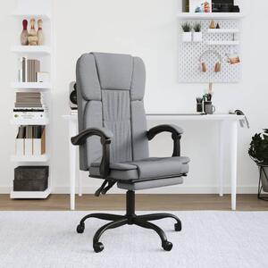 Reclining Office Chair Light Grey Fabric