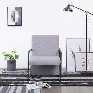 Armchair with Chrome Feet Light Grey Fabric