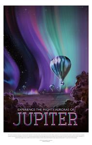 Art Print Jupiter (Retro Planet & Moon Poster) - Space Series (NASA), (26.7 x 40 cm)