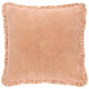 Bertie Cotton Velvet 45cm 45cm Filled Cushion Cashew