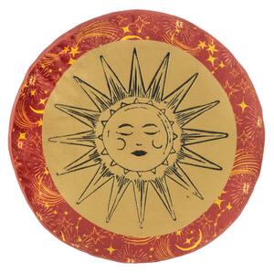 Ethereal Sun Velvet Round 40cm Filled Cushion Gold Dust Rust