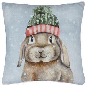 Evans Lichfield Winter Rabbit Piped 43cm x 43cm Filled Cushion Multi