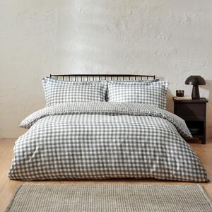 Barton Check Reversible Duvet Cover Bedding Set Grey