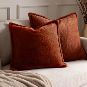 Kallu Faux Fur 45cm x 45cm Filled Cushion Rust