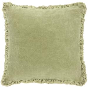 Bertie Cotton Velvet 45cm x 45cm Filled Cushion Sage