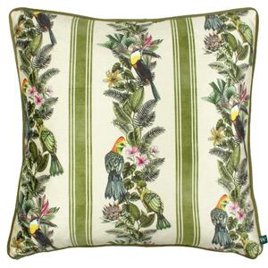 Leilani Lei Olive Chenille Piped 43cm x 43cm Filled Cushion Olive