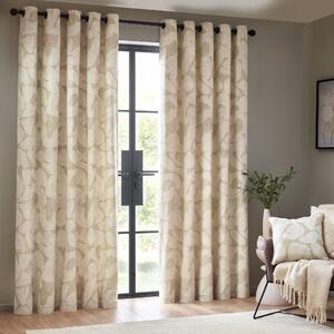 Brinn Abstract Ready Made Eyelet Curtains Natural