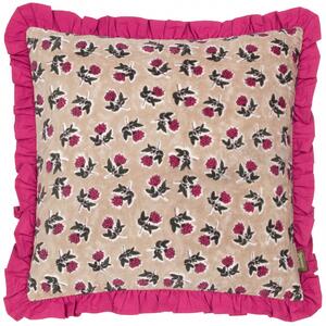 Kemble Printed Cotton 45cm x 45cm Filled Cushion Violet Cerise