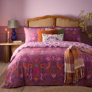 Broderie Floral Reversible Duvet Cover Bedding Set Damson