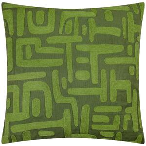 Brooke Embroidered Cotton 45cm x 45cm Filled Cushion Ivy Green