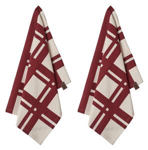 Humdakin Humdakin Red Check kitchen towel 2-pack Off white/Red