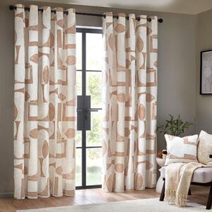 Carro Abstract Ready Made Eyelet Curtains Clay