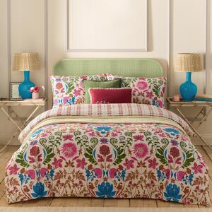 Curious Lotus Exotic Floral Duvet Cover Bedding Set Linen