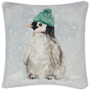 Evans Lichfield Winter Penguin Piped 43cm x 43cm Filled Cushion Multi