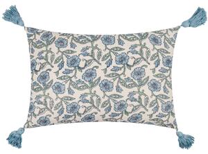 Delphine Floral Tasselled 40cm x 60cm Filled Cushion Delph Blue