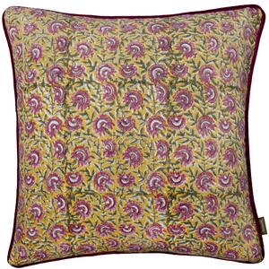 Chedworth Piped Velvet 50cm x 50cm Filled Cushion Gold Rose