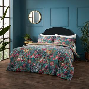 Viranai Exotic Floral Duvet Cover Bedding Set Lake Blue