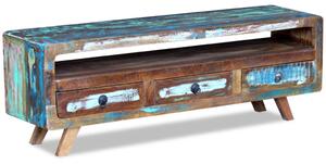 TV Cabinet with 3 Drawers Solid Reclaimed Wood