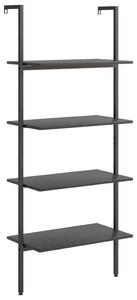 4-Tier Leaning Shelf Black 64x35x152.5 cm