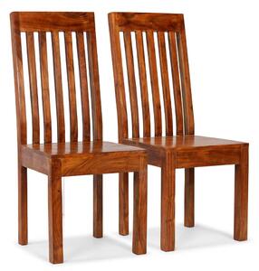 Dining Chairs 2 pcs Solid Wood with Honey Finish Modern