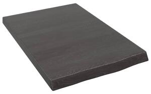 Wall Shelf Dark Grey 40x60x(2-4) cm Treated Solid Wood Oak