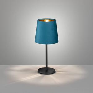 FH Lighting Palina table lamp, fabric lampshade teal/gold