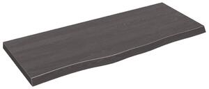 Wall Shelf Dark Grey 100x40x(2-4) cm Treated Solid Wood Oak