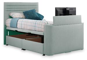 Ryton Upholstered Faux Linen Ottoman TV Bed | Double King & Superking