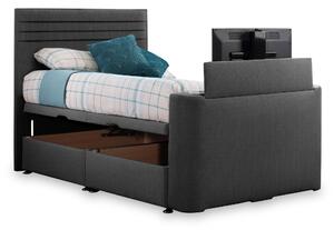 Ryton Upholstered Faux Linen Ottoman TV Bed | Double King & Superking