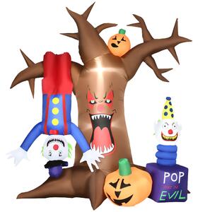 Outsunny Next Day Delivery 7ft Halloween Inflatable Tree with Ghosts, Upside-down Clown Pumpkins