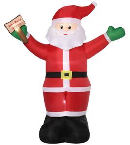 Outsunny 8ft Inflatable Christmas Santa Claus Holds Light Sign of Blessings, Blow-Up Outdoor LED Yard Display for Lawn Garden Party
