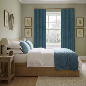 ANTE DECOR Nymans Boucle Made To Measure Curtains Deep Blue