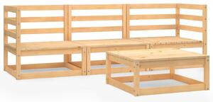4 Piece Garden Lounge Set Solid Wood Pine